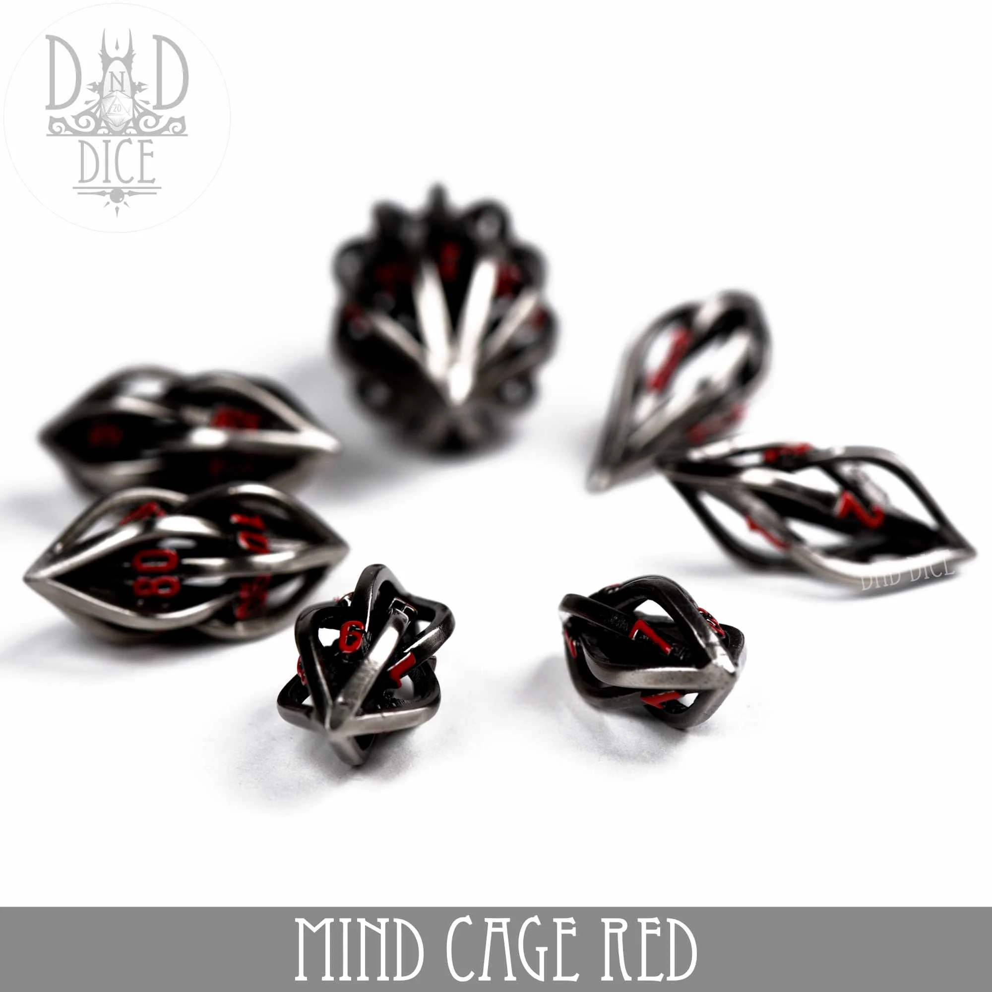Mind Cage Red - Metal Dice Set (Gift Box) - Image 3