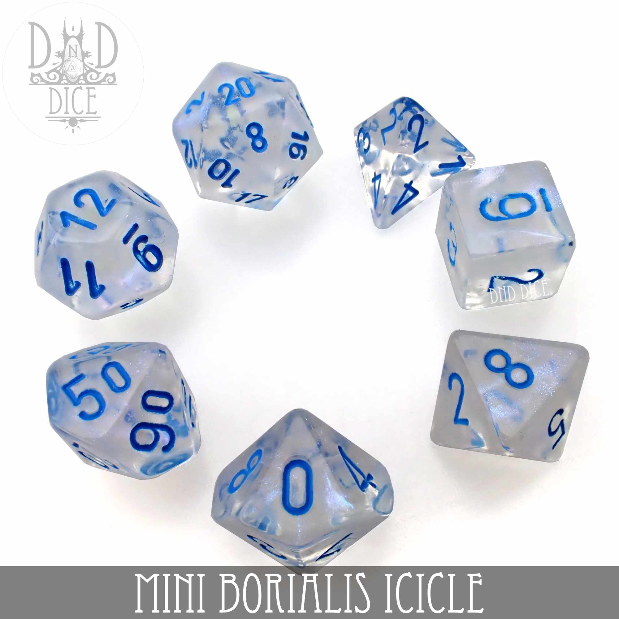 Mini Borialis Icicle Dice Set (10mm) - Image 3