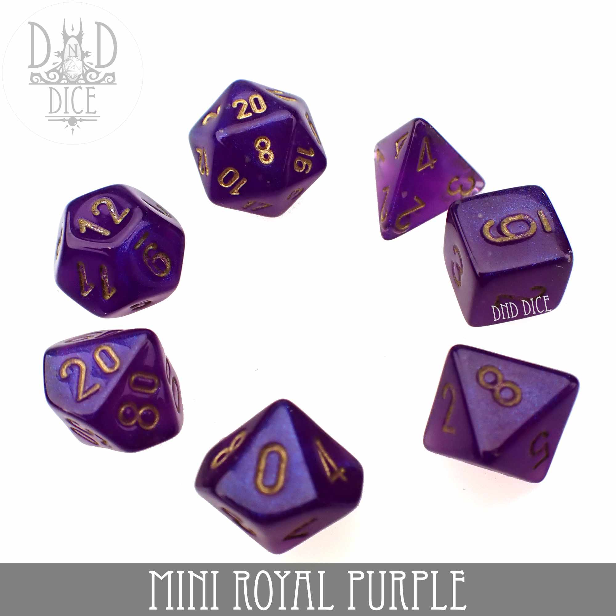 Mini Royal Purple Dice Set (10mm) - Image 3