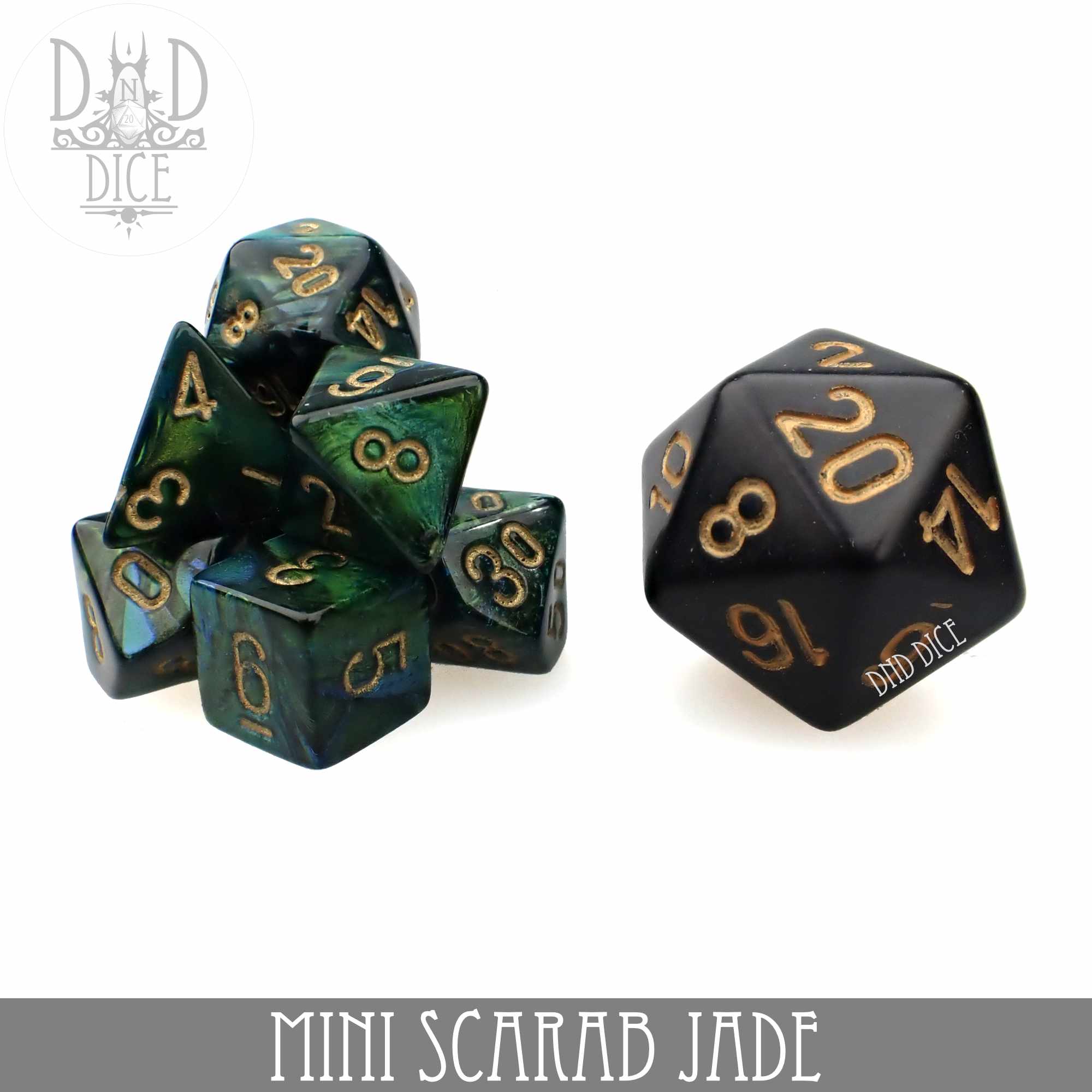 Mini Scarab Jade Dice Set (10mm) - Image 4