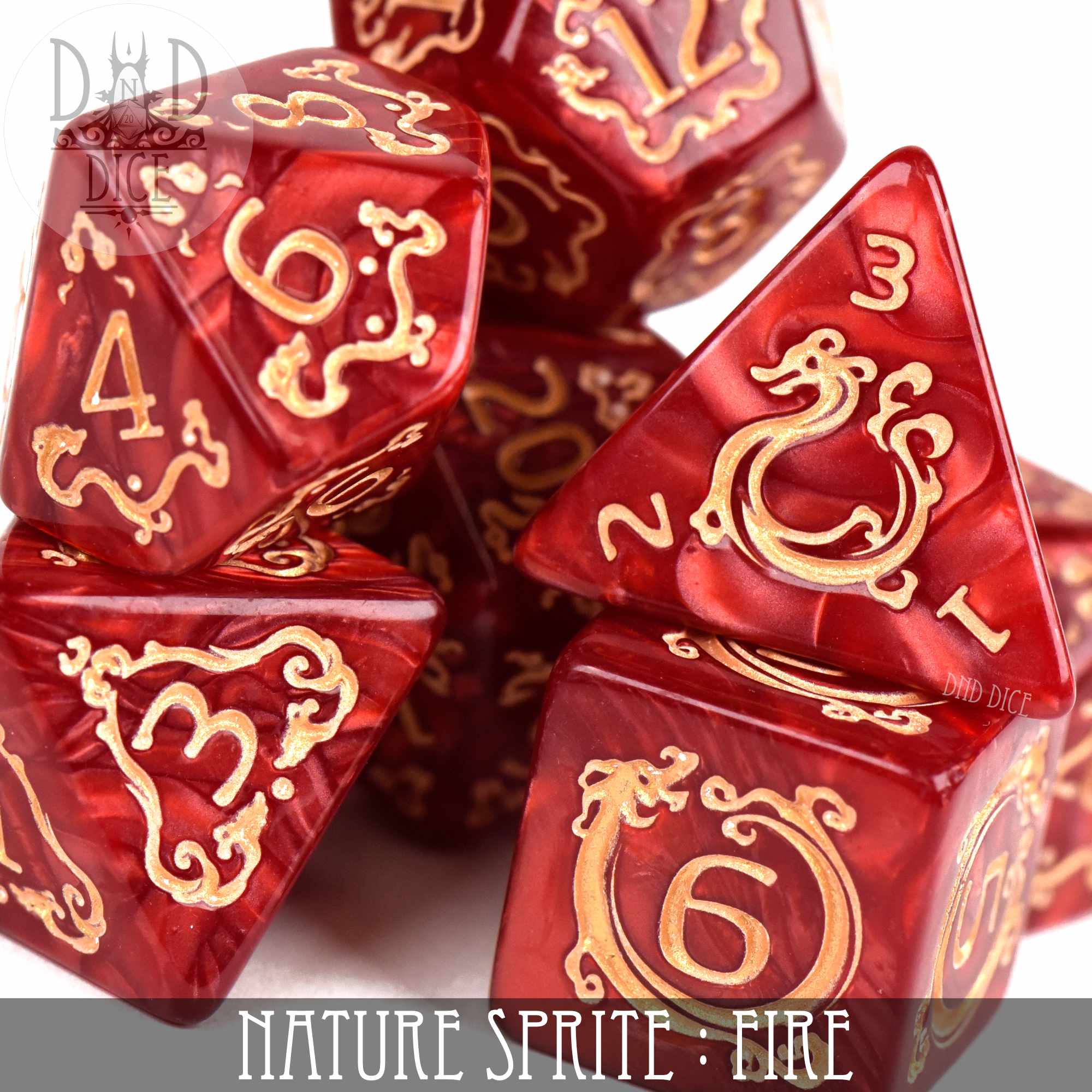 Nature Sprite: Fire Dice Set - Image 2