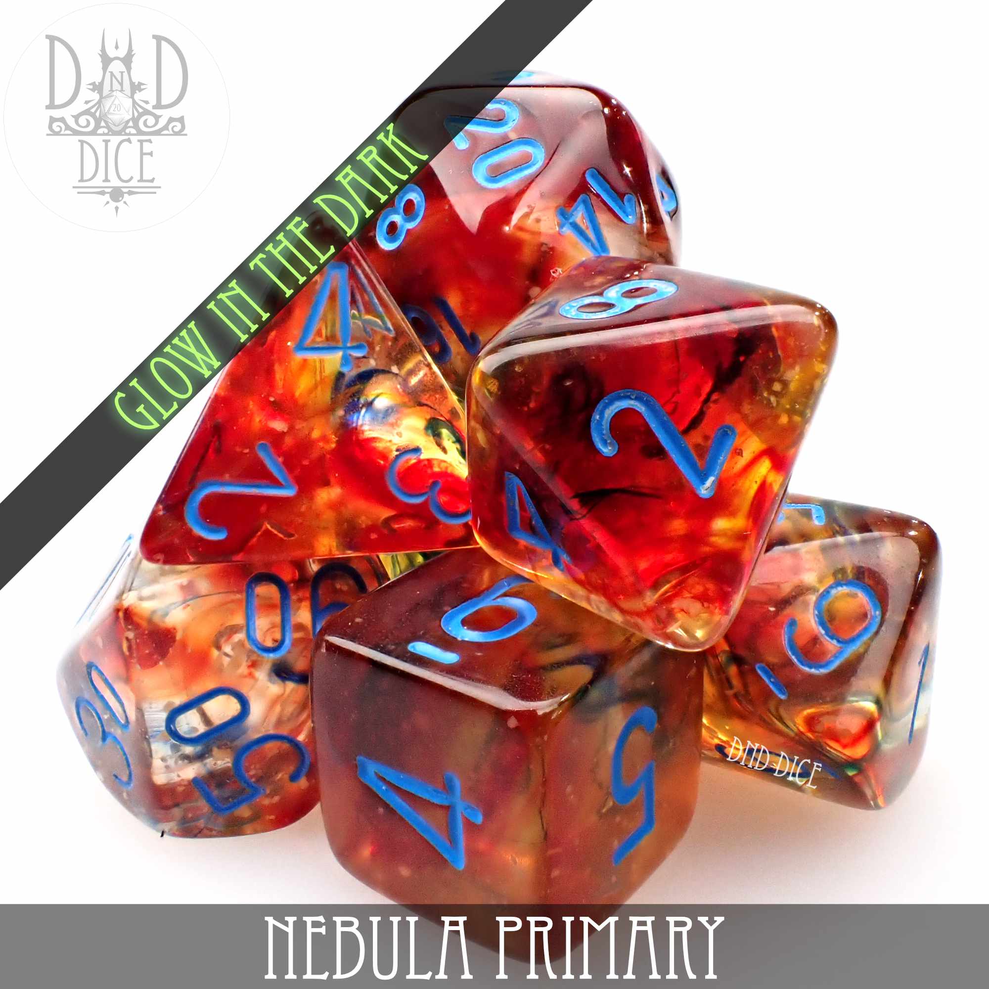 Nebula Primary 7 or 11 Dice Set (Glow) - Image 4