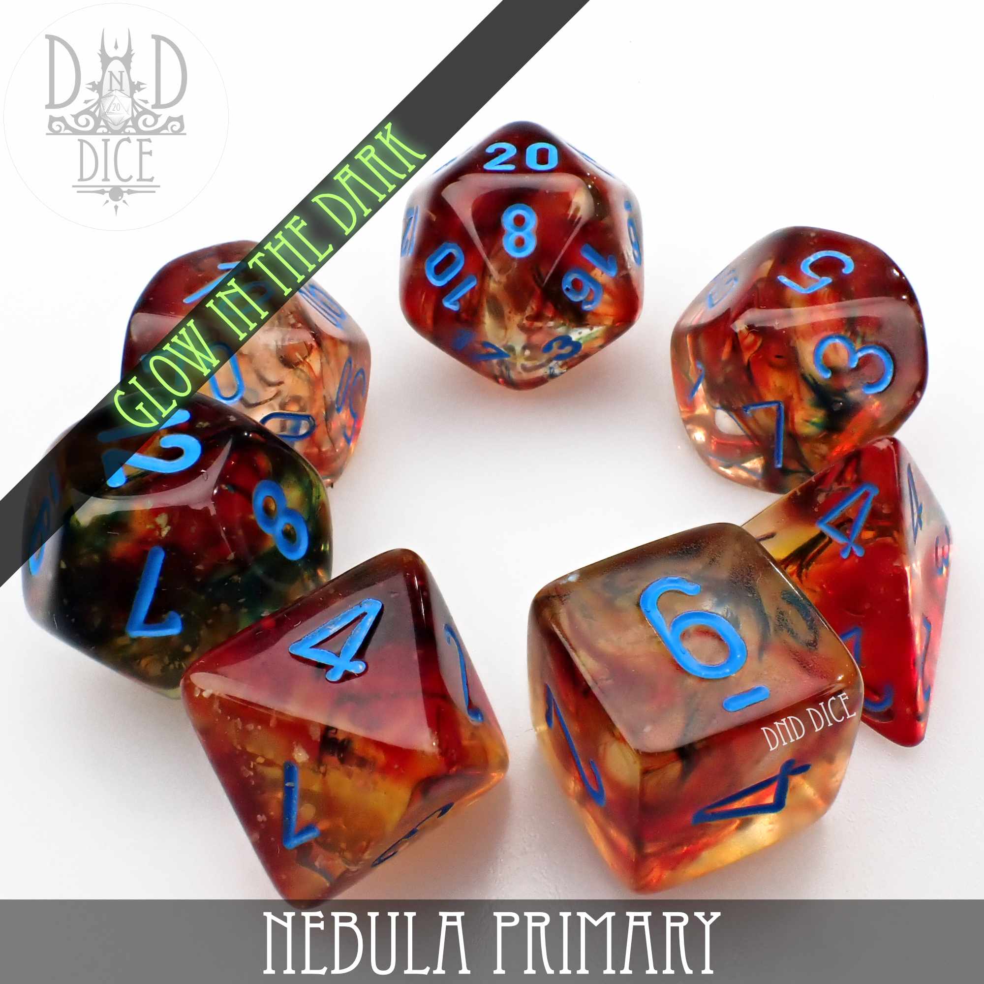 Nebula Primary 7 or 11 Dice Set (Glow) - Image 5
