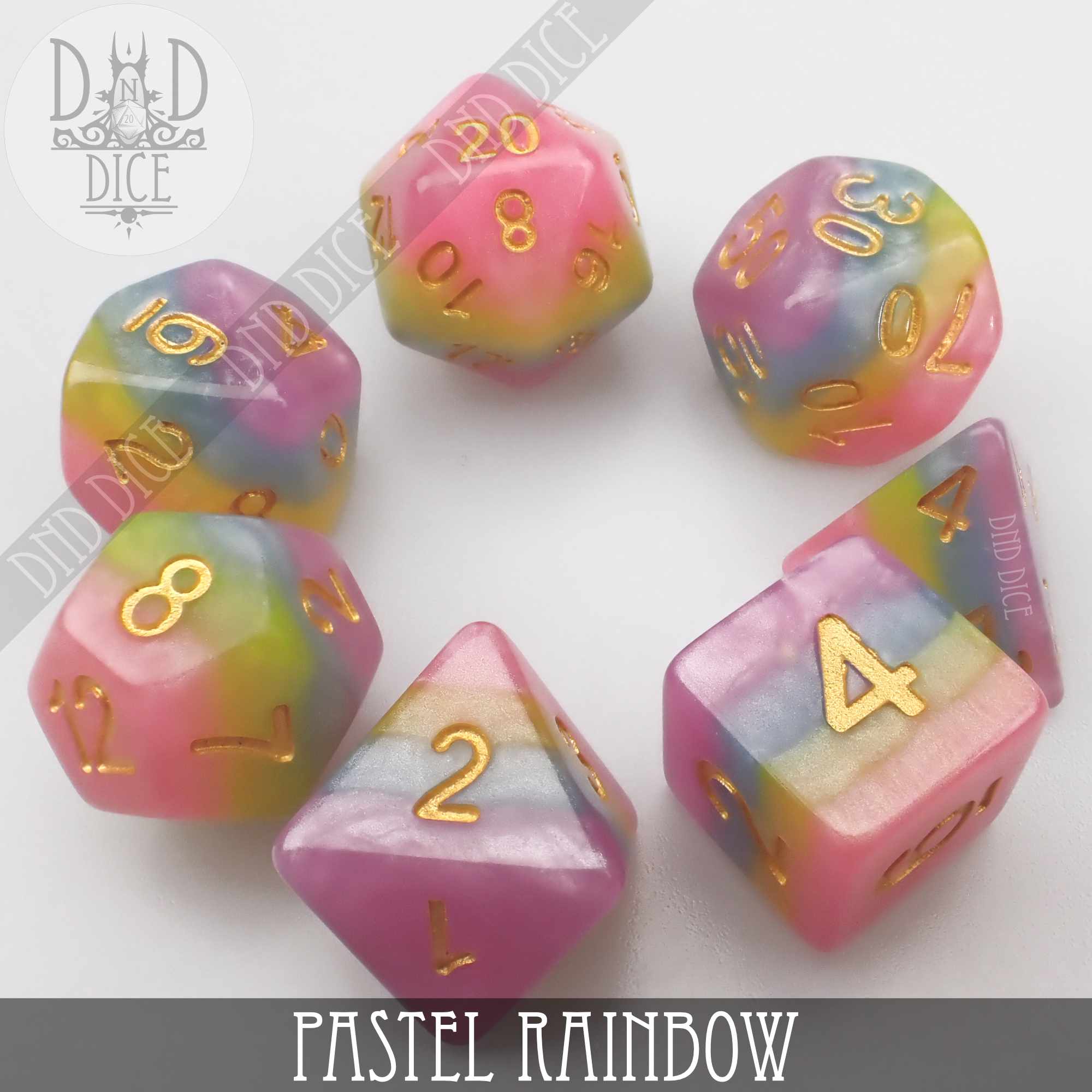 Pastel Rainbow Dice Set - Image 3