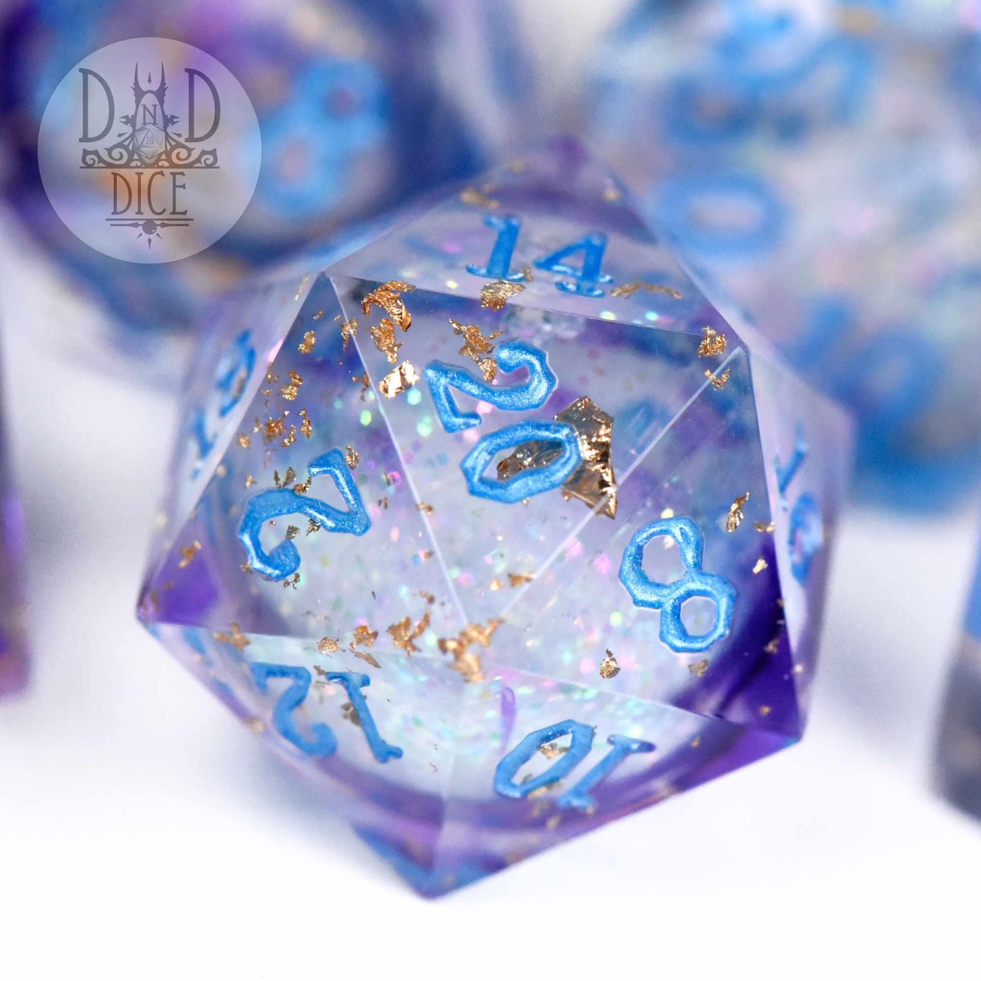 Periwinkle Powder Liquid Core Dice Set - Image 2
