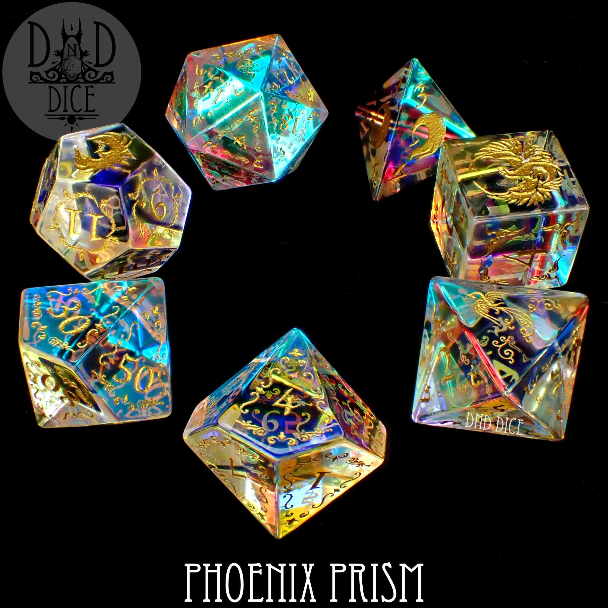 Phoenix Prism Glass Dice Set (Gift Box) - Image 3