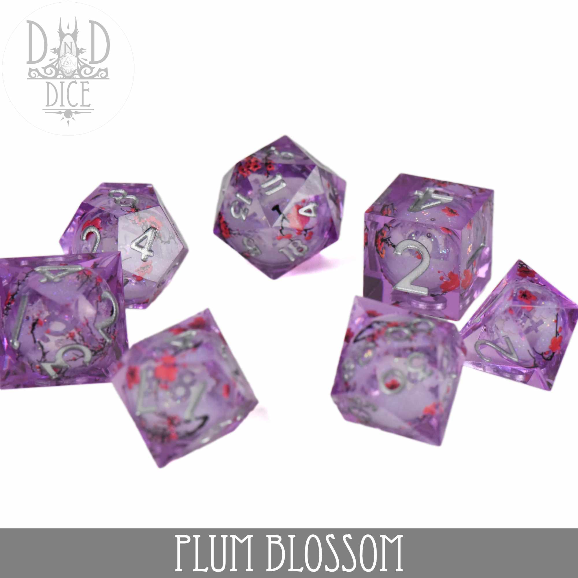 Plum Blossom Liquid Core Dice Set - Image 2