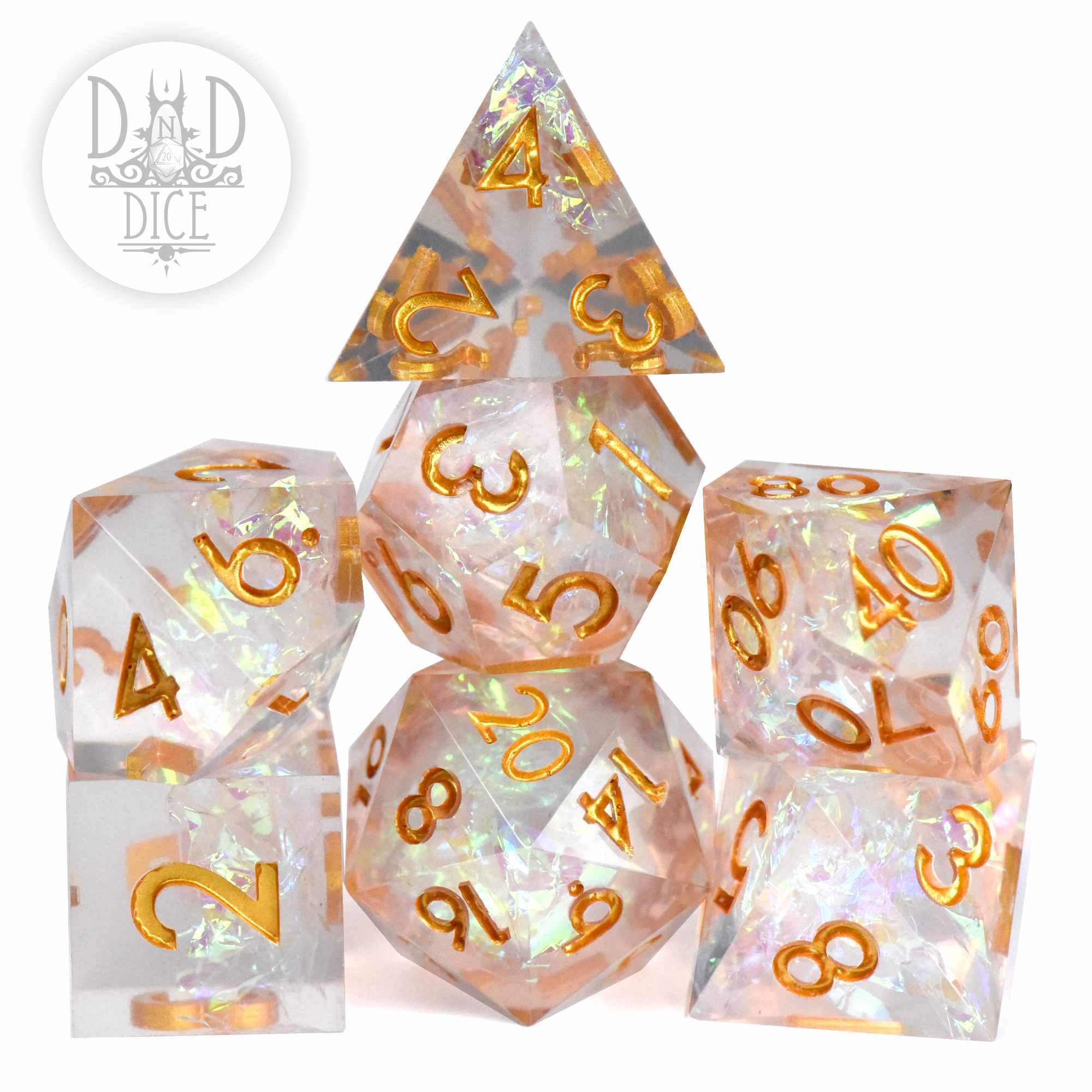 Purifying Light Handmade Dice Set (Color Change) - Image 2