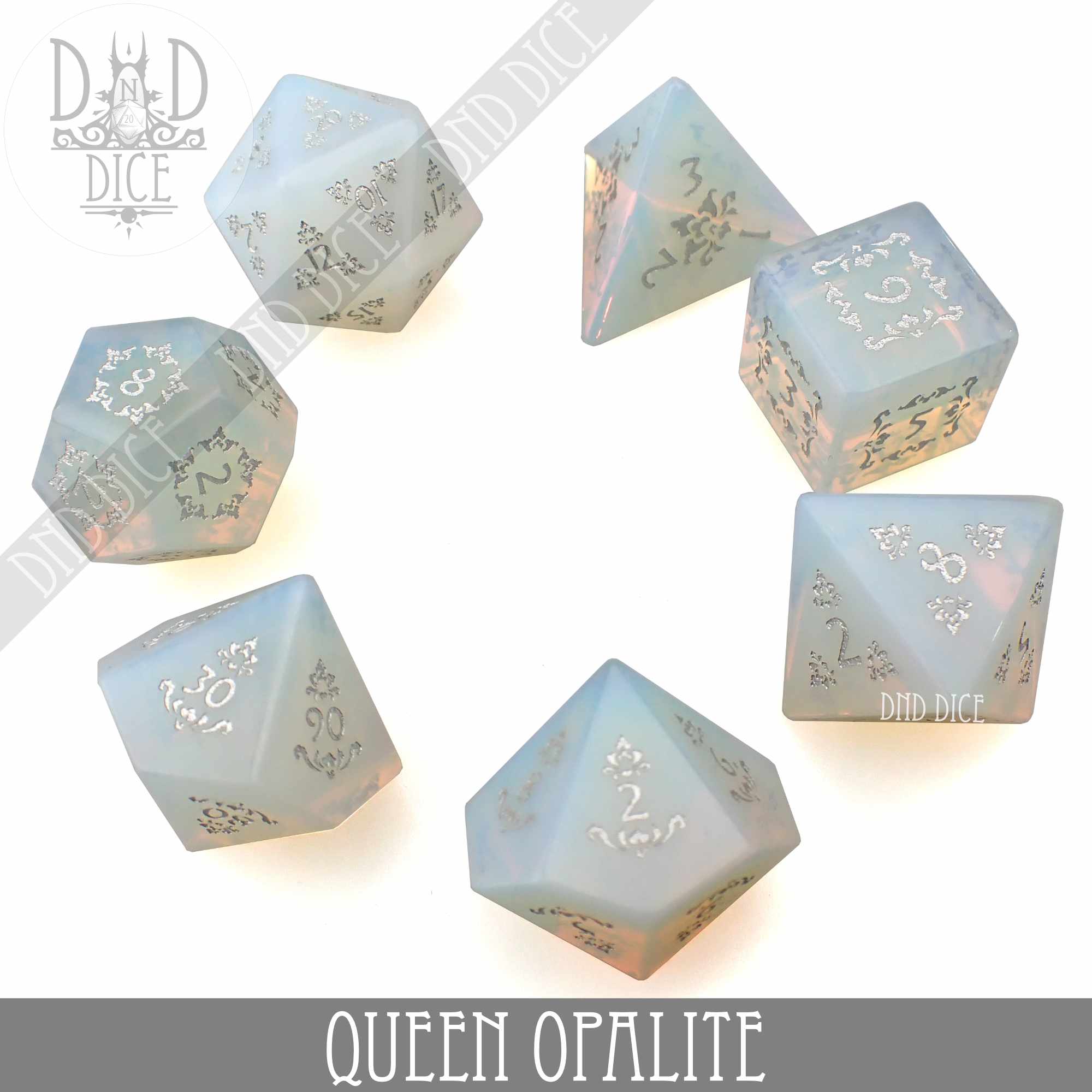 Queen Opalite Dice Set (Gift Box) - Image 3