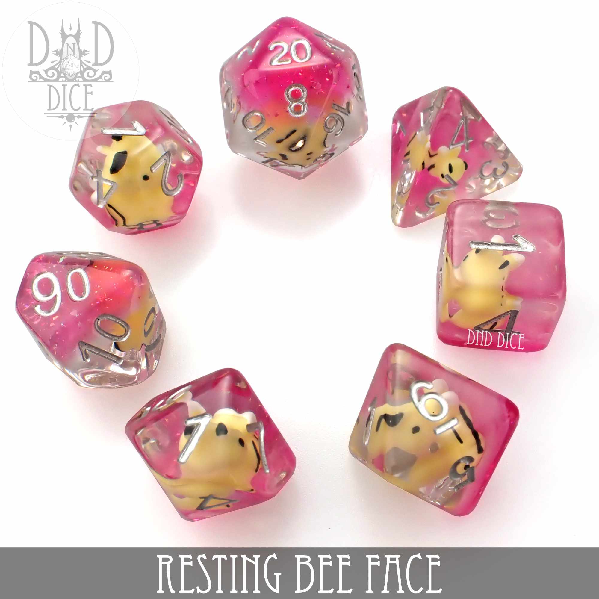 Resting Bee Face Dice Set - Image 3