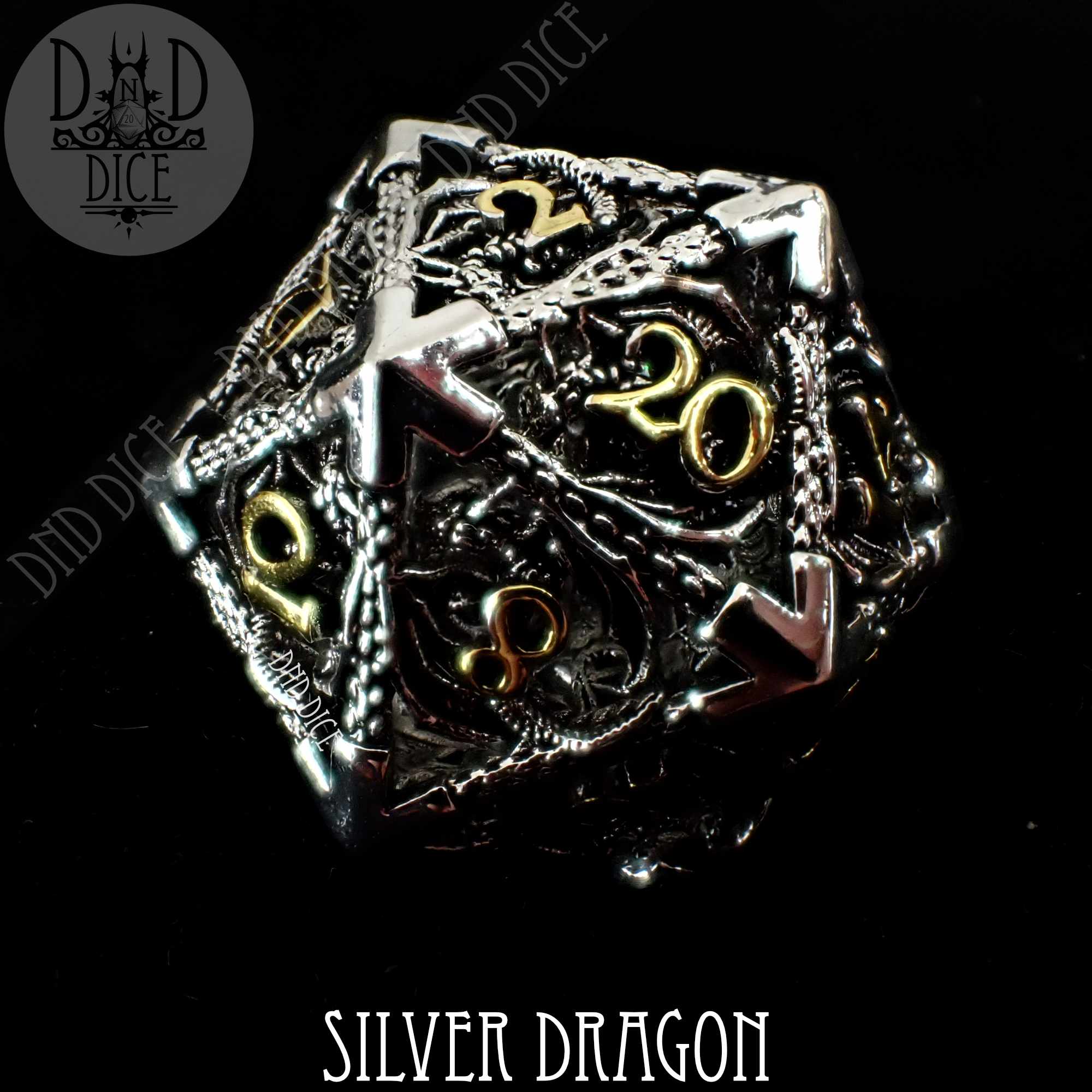 Silver Dragon Metal Dice Set (Gift Box) - Image 5
