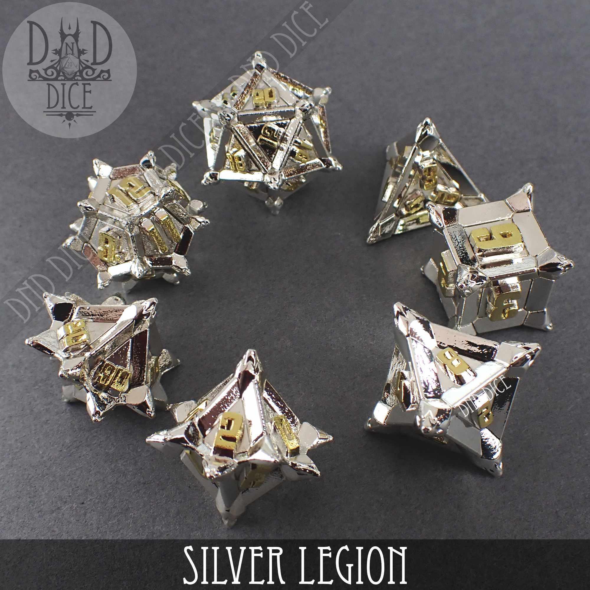 Silver Legion Metal Dice Set - Image 3