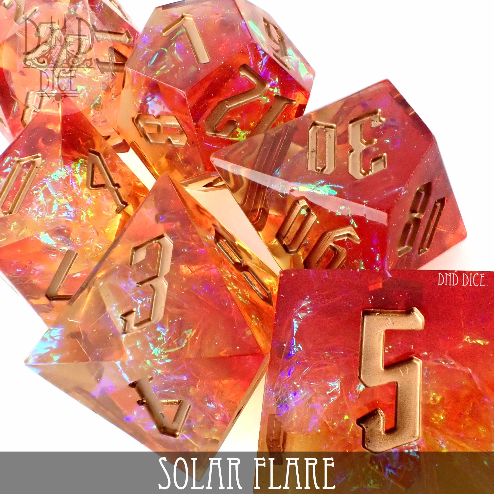 Solar Flare Handmade Dice Set - Image 2