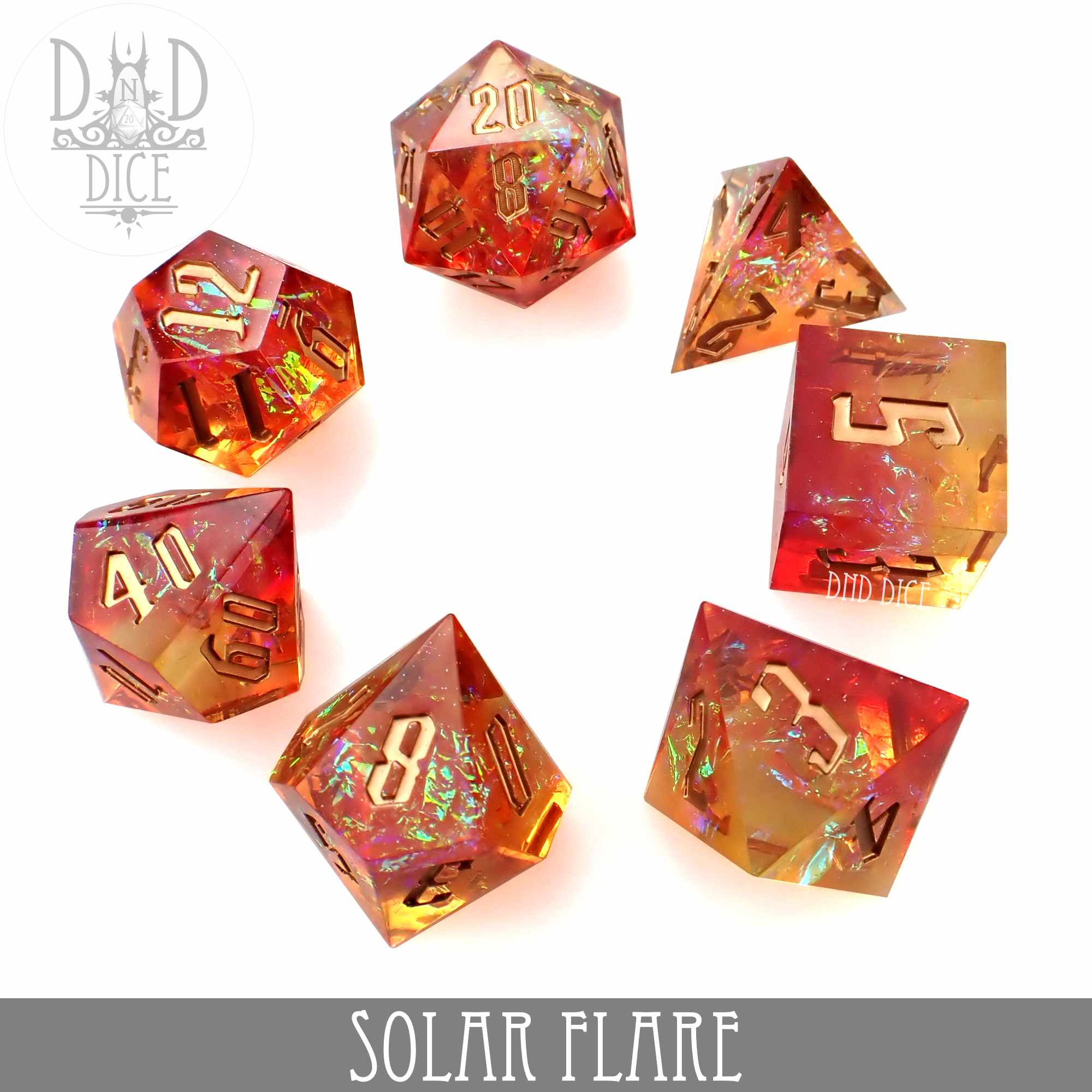 Solar Flare Handmade Dice Set - Image 3