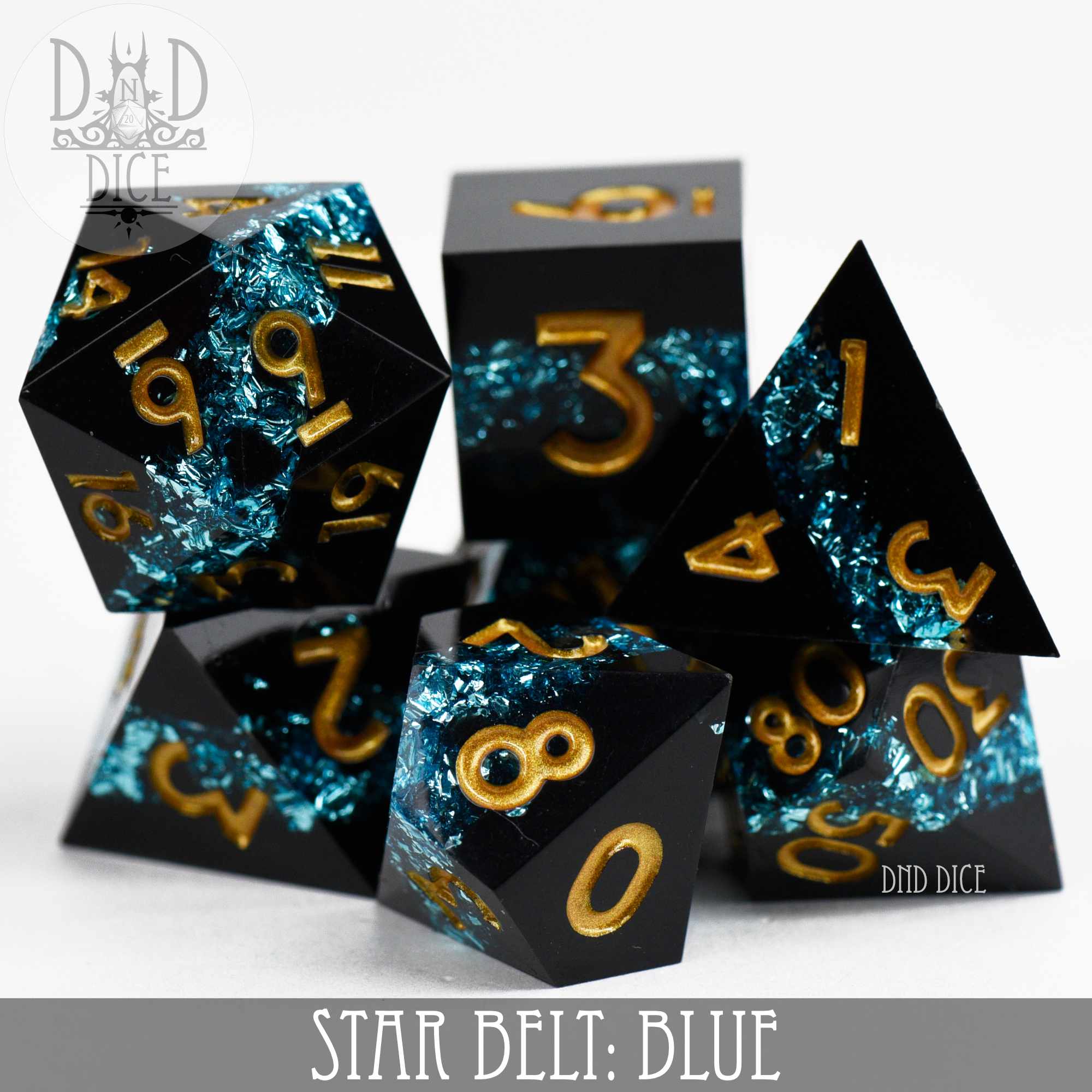 Star Belt: Blue Handmade Dice Set - Image 2