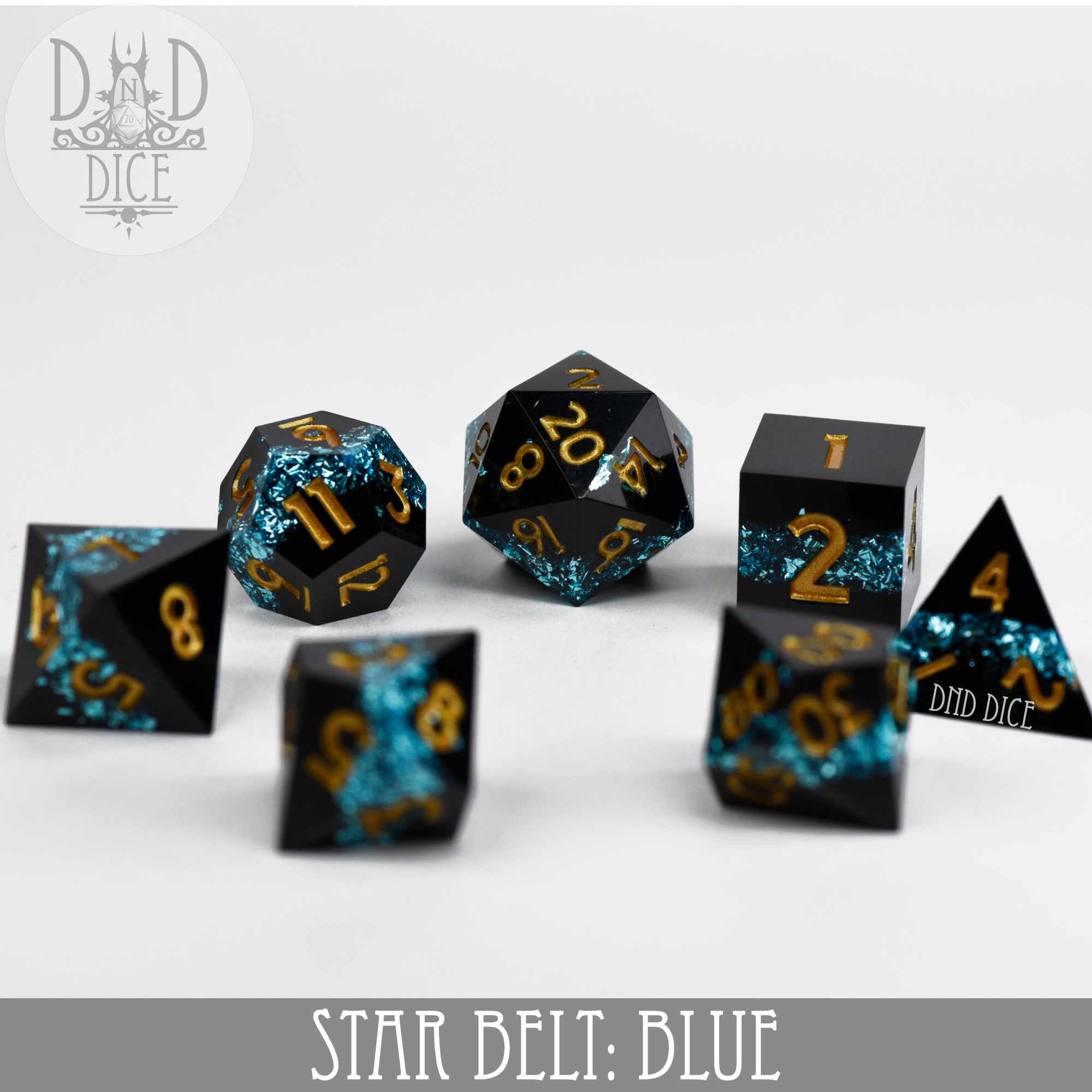Star Belt: Blue Handmade Dice Set - Image 3