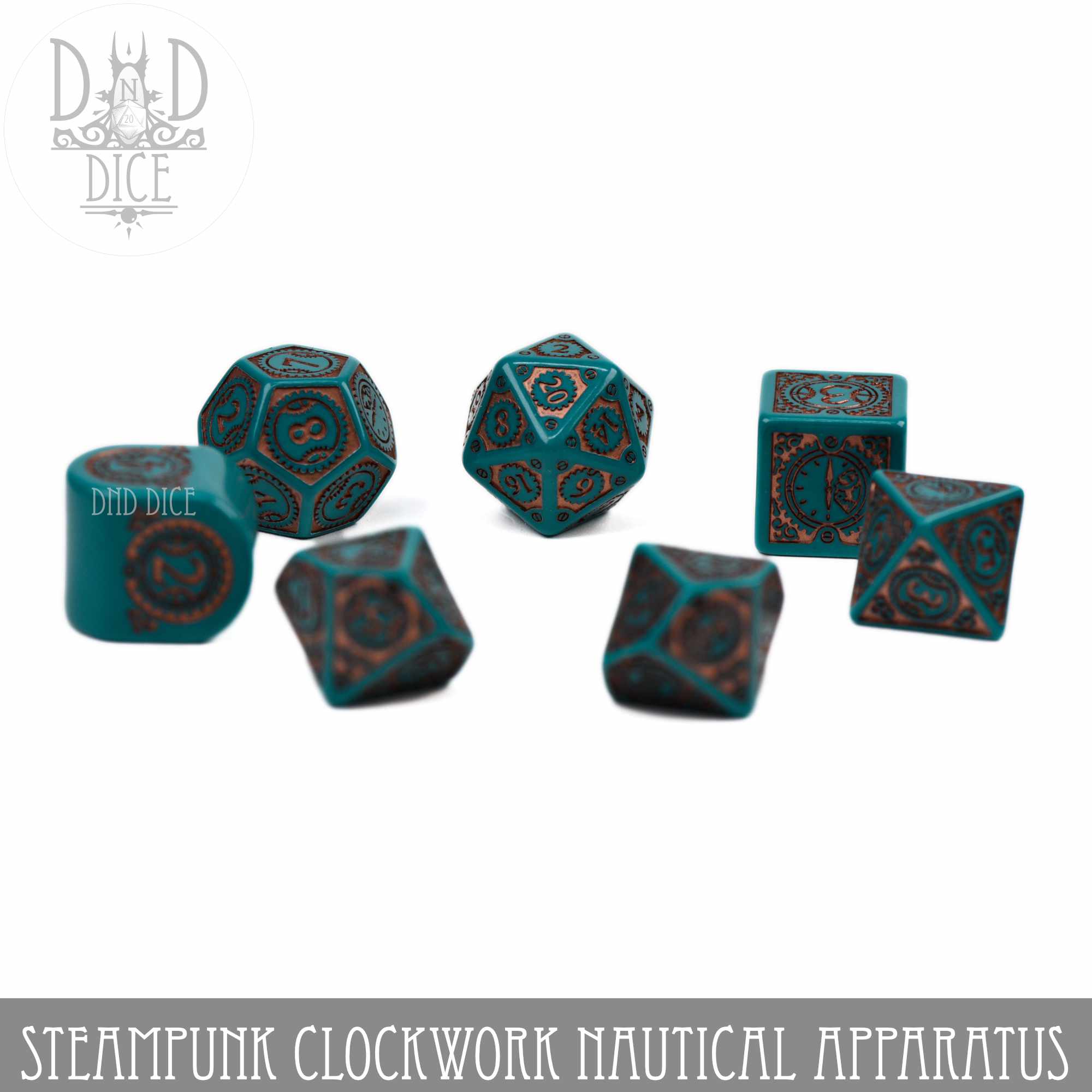 Steampunk Clockwork Nautical Apparatus Dice Set - Image 3
