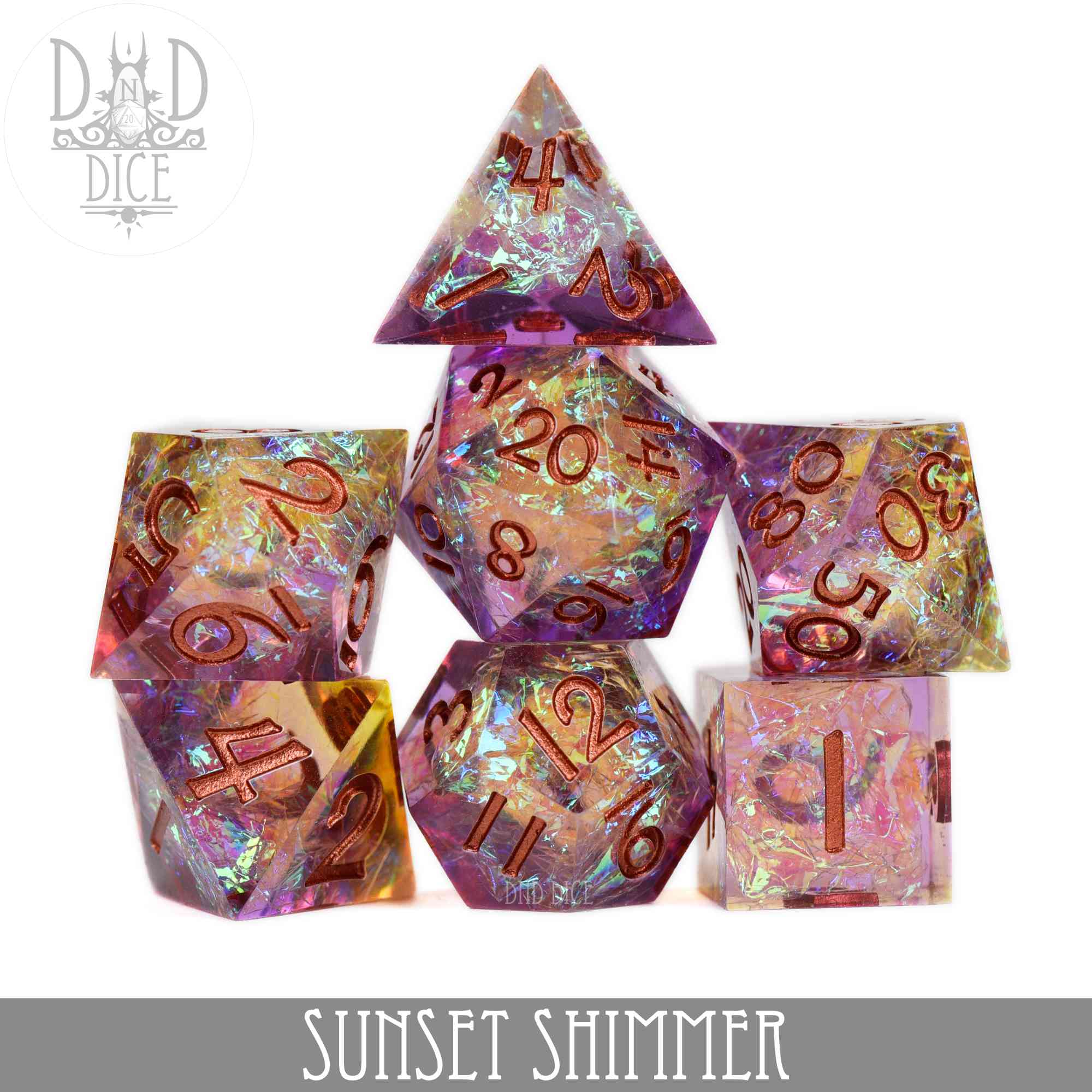 Sunset Shimmer Handmade Dice Set - Image 2