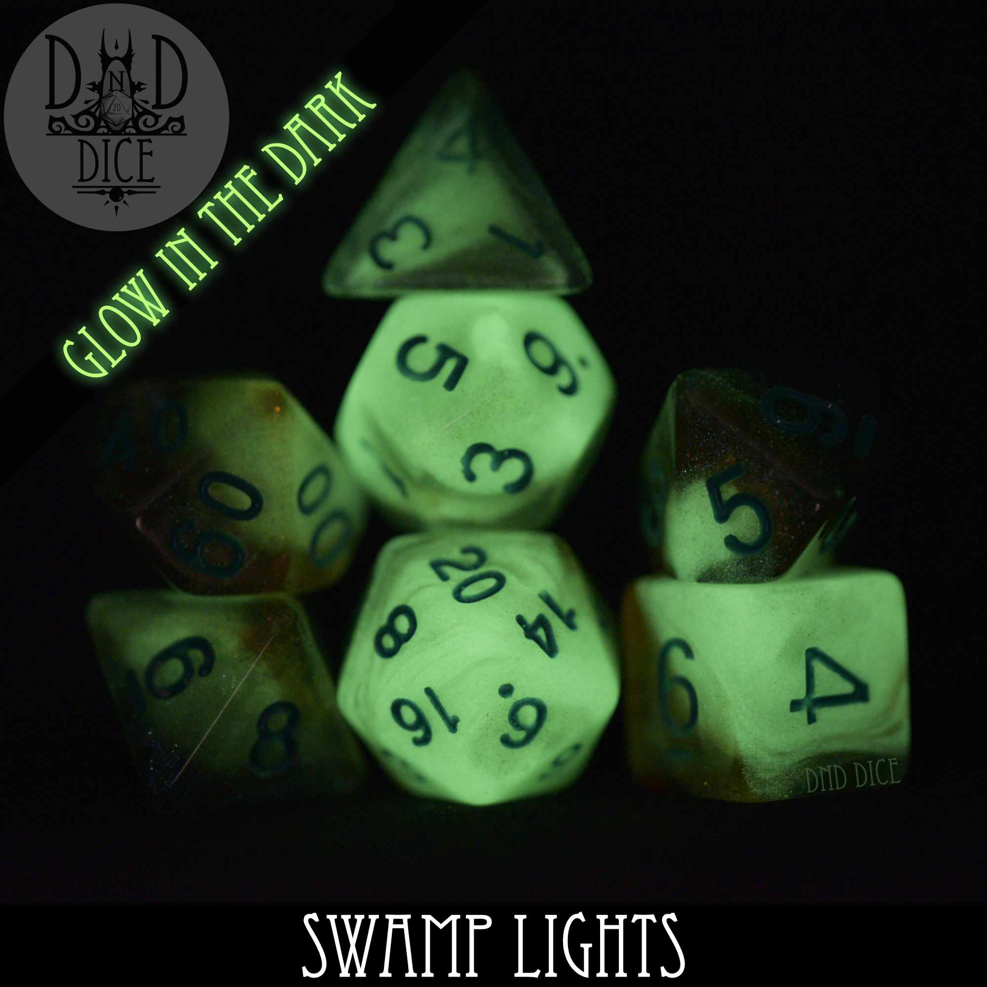 Swamp Lights Glow in the Dark Dice Set - Image 4