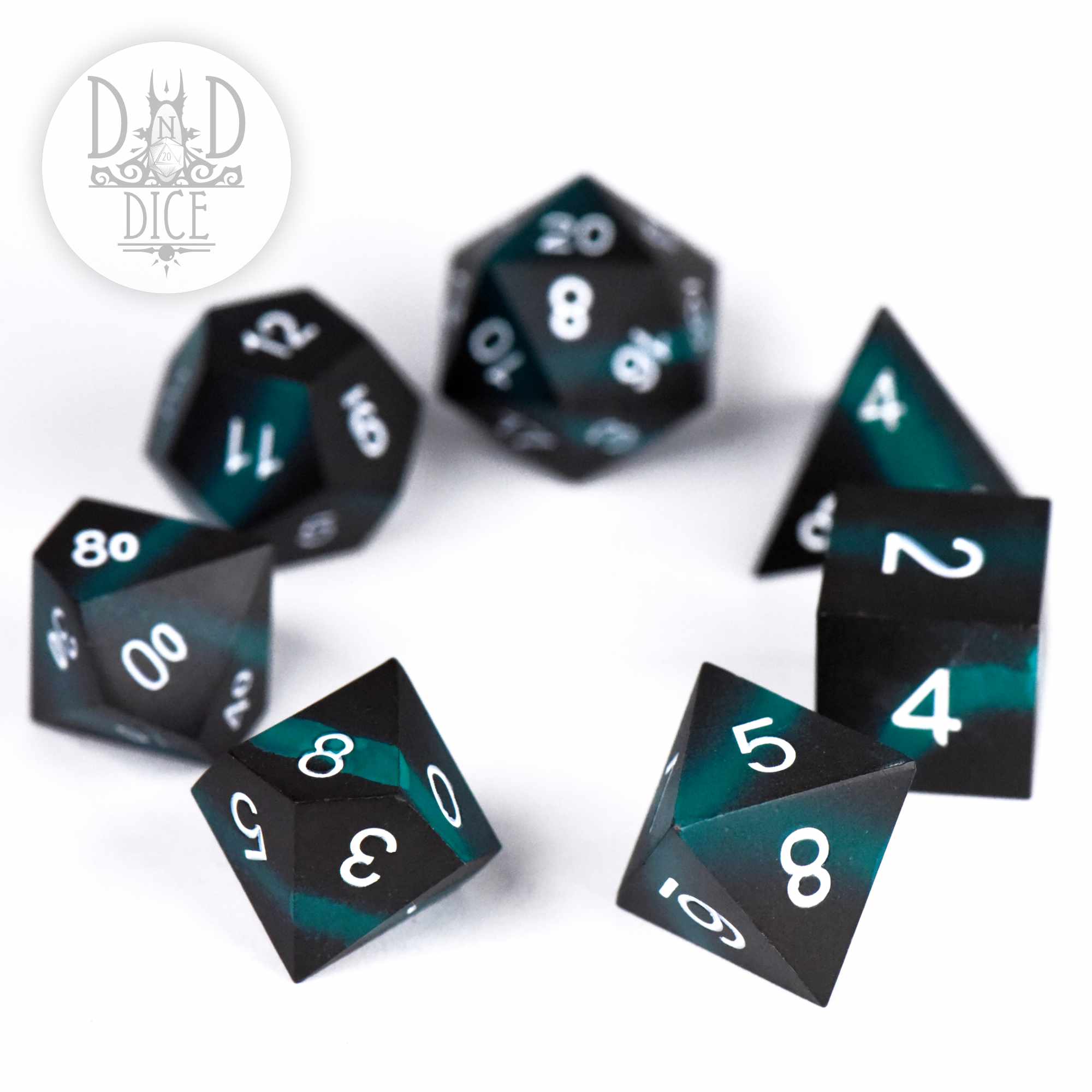 Tagging Teal Metal Dice Set - Image 3