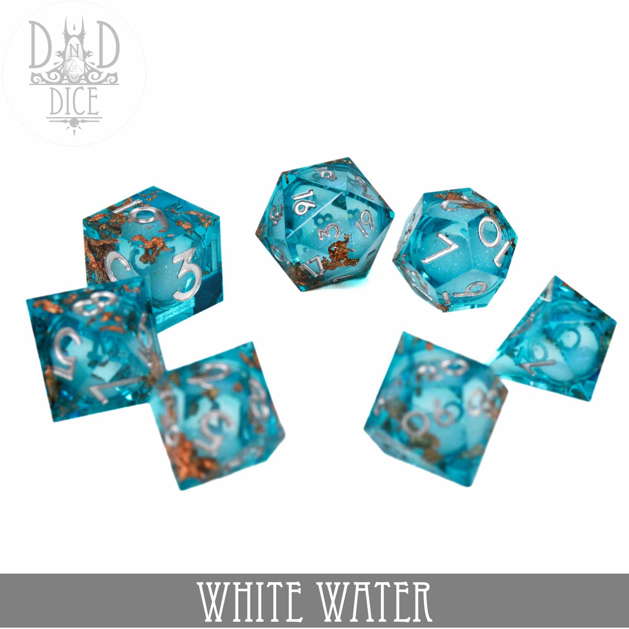 White Water Liquid Core Dice Set - Image 3